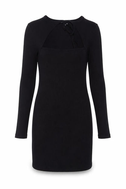 Topshop Womens Black Viscose Bodycon Size 10 Square Neck Pullover