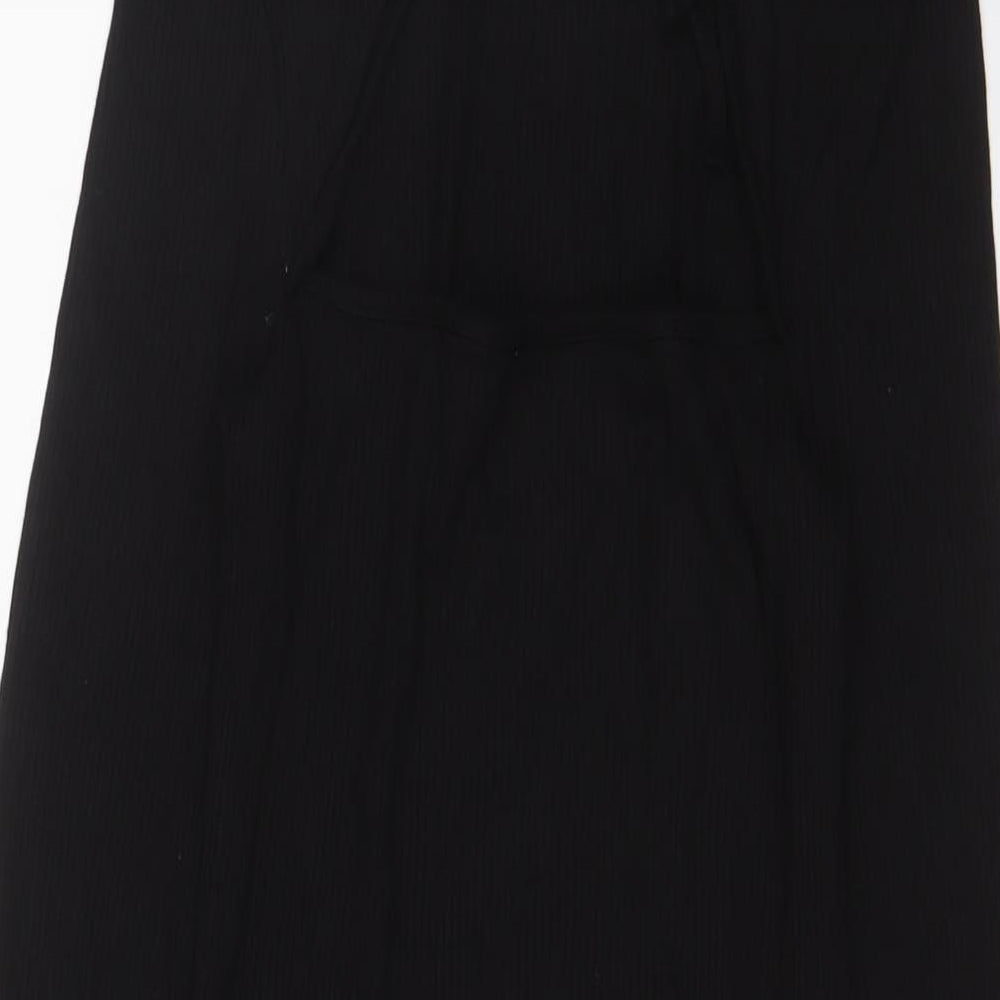 Topshop Womens Black Viscose Bodycon Size 10 Square Neck Pullover