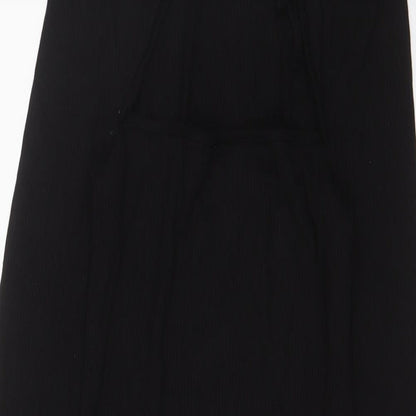 Topshop Womens Black Viscose Bodycon Size 10 Square Neck Pullover