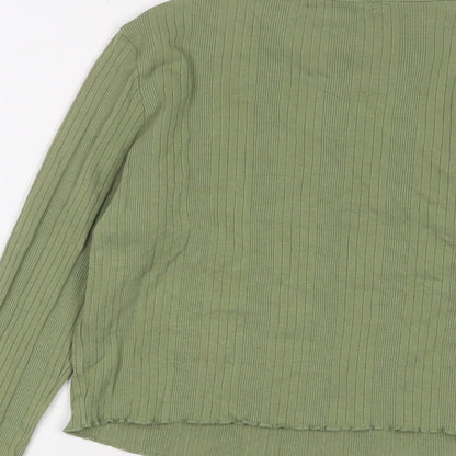 Womens UK Size 12 New Look Green Basic T-Shirt