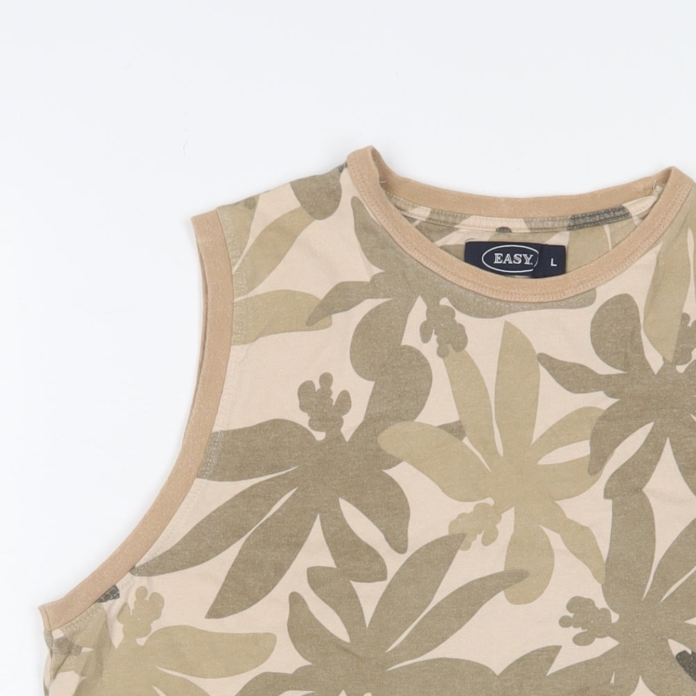 Mens UK Size L Easy Beige  T-Shirt