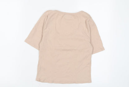 Womens UK Size 12 Topshop Pink Cropped T-Shirt