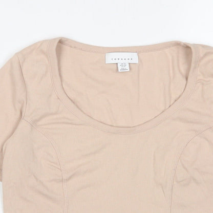 Womens UK Size 12 Topshop Pink Cropped T-Shirt