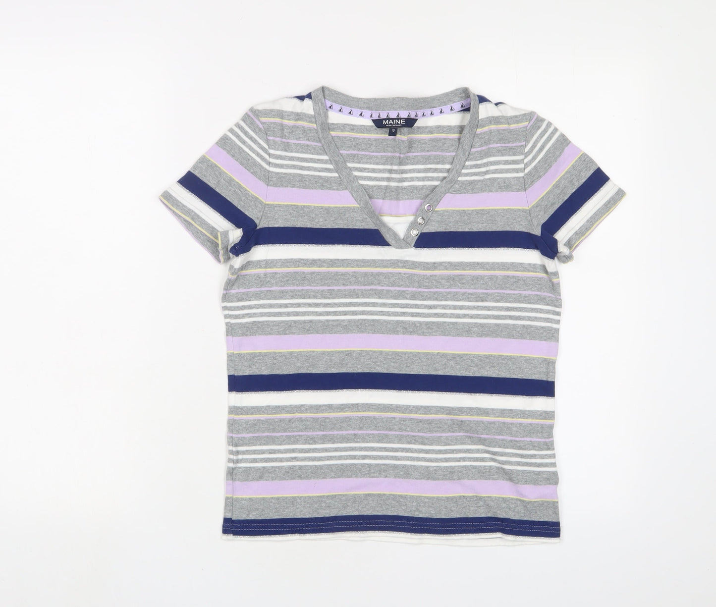 Womens UK Size 10 Maine Multicoloured Basic T-Shirt