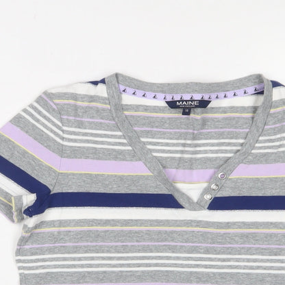 Womens UK Size 10 Maine Multicoloured Basic T-Shirt