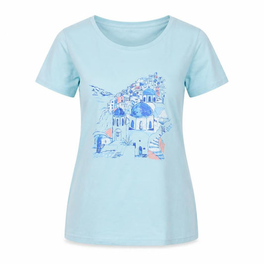 Womens UK Size 10 Bonmarché Blue Basic T-Shirt