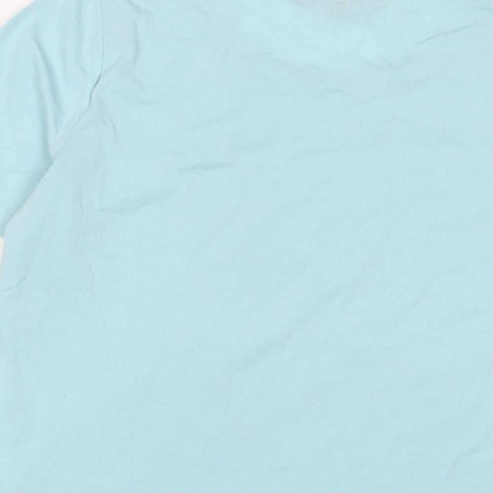 Bonmarché Womens Blue Polyester Basic T-Shirt Size 10 Crew Neck