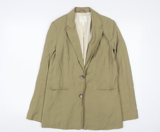 H&M Womens Beige Jacket Blazer Size 6 Button