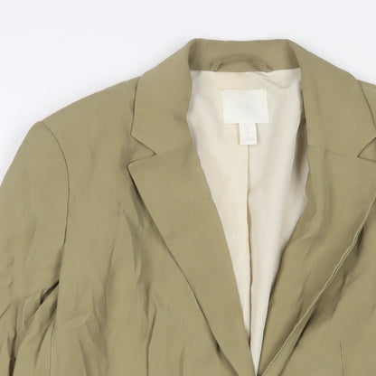 H&M Womens Beige Jacket Blazer Size 6 Button