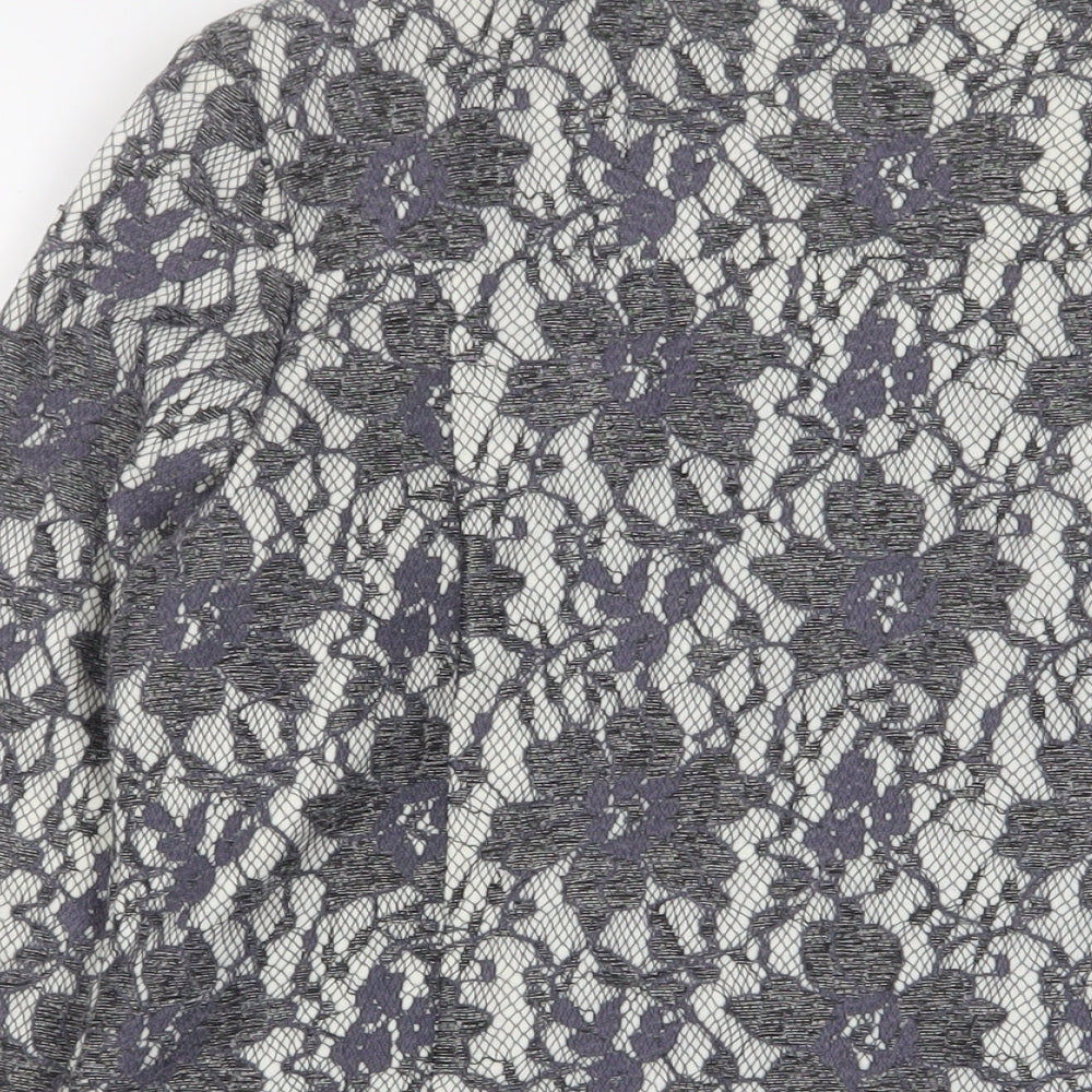 Klass Womens Grey Fair Isle Jacket Size 12 - Zip Pockets