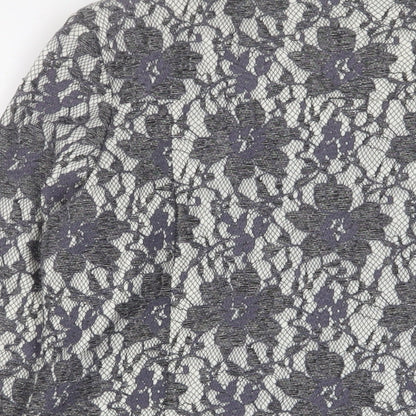 Klass Womens Grey Fair Isle Jacket Size 12 - Zip Pockets