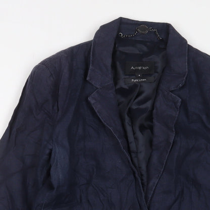 Autograph Womens Blue Jacket Blazer Size 8 Button