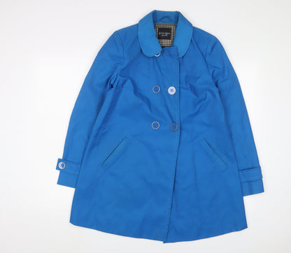 Principles Womens Blue Overcoat Coat Size 8 Button