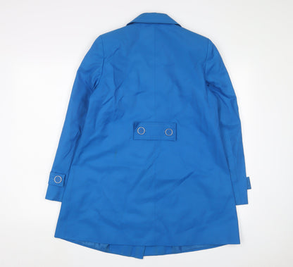 Principles Womens Blue Overcoat Coat Size 8 Button