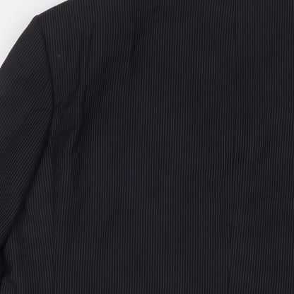 Autograph Mens Black Striped Polyester Jacket Suit Jacket Size 44 Regular