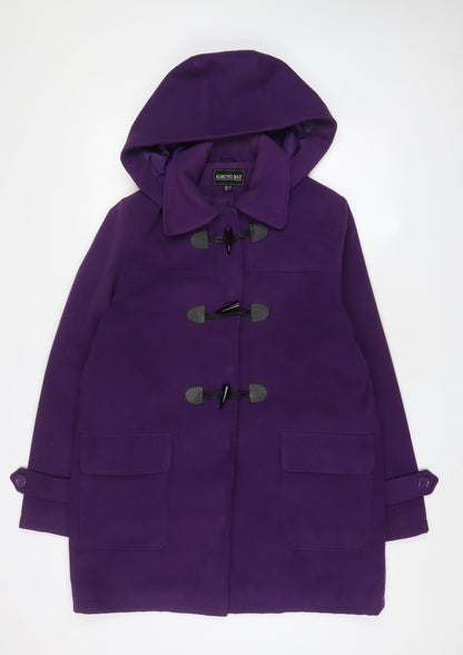 Almond Bay Womens Purple Overcoat Coat Size 14 Button