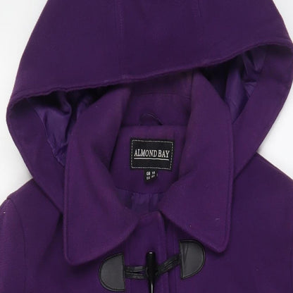 Almond Bay Womens Purple Overcoat Coat Size 14 Button