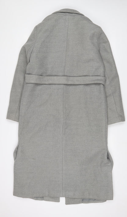 Womens UK Size 12 New Look Grey Overcoat