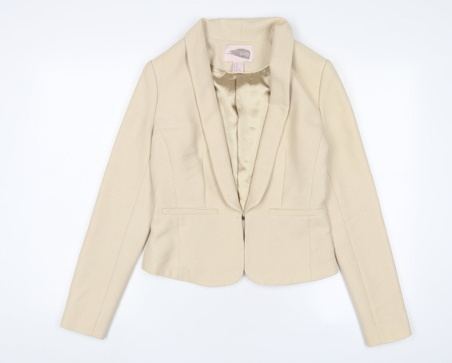Love 21 Womens Beige Jacket Blazer Size XS Hook & Eye