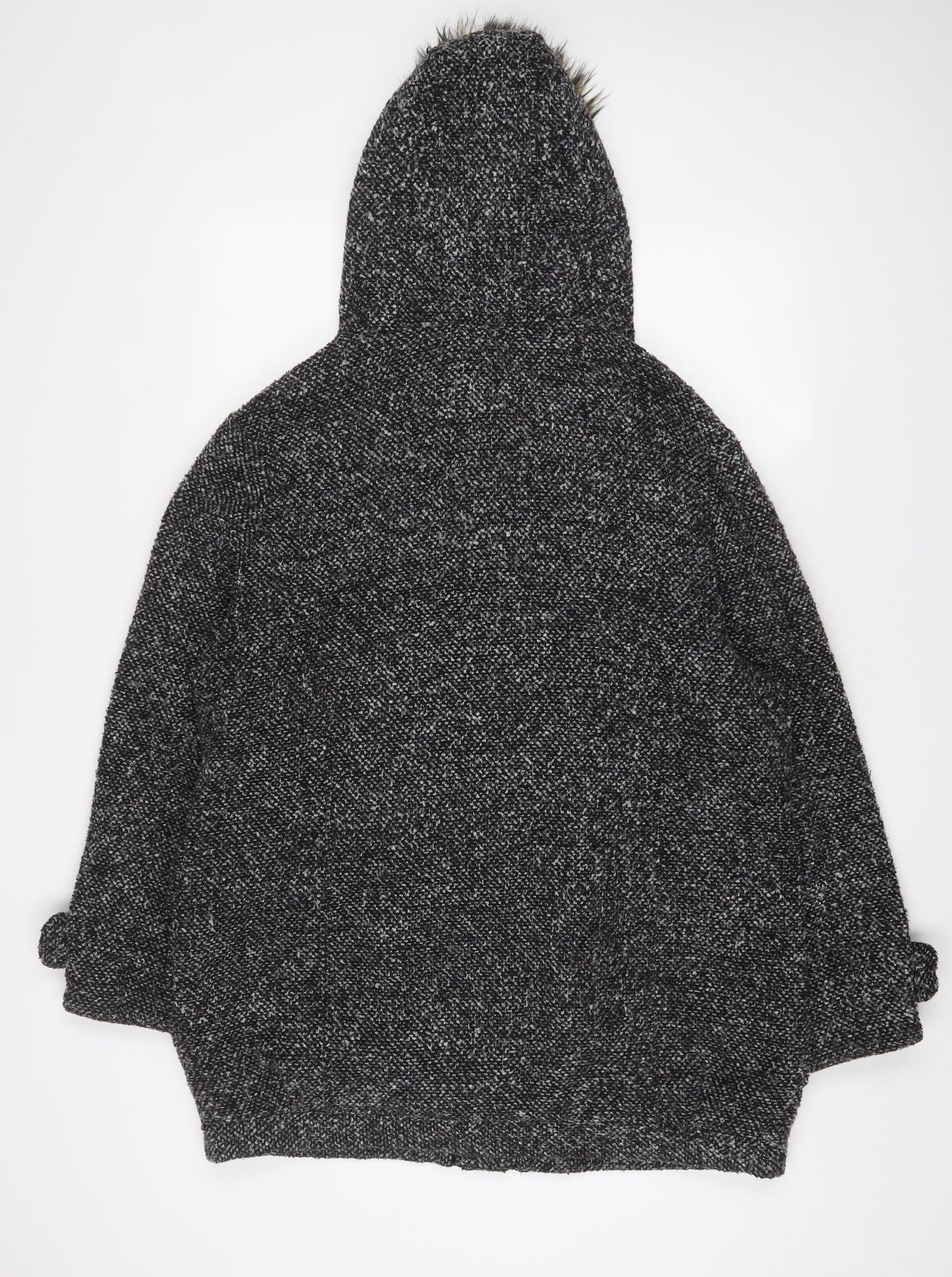 QED London Womens Grey Overcoat Coat Size 14 Button