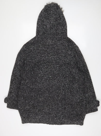 QED London Womens Grey Overcoat Coat Size 14 Button