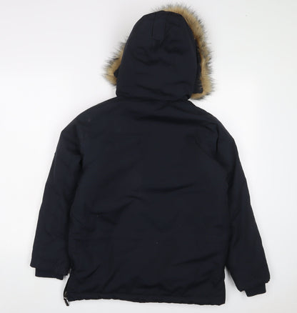 McKINLEY Boys Blue Anorak Jacket Size 12 Years Zip - Logo, Embroidered