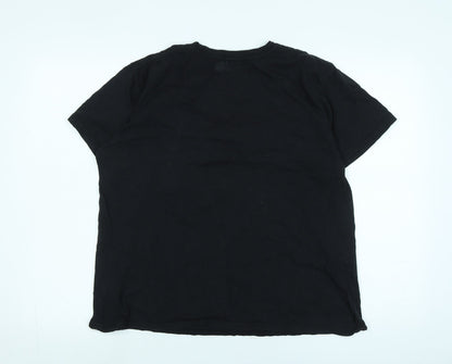 Classic rider Mens Black Cotton T-Shirt Size M Crew Neck - Logo- Classic Rider