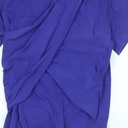 Carven Womens Purple Cotton Bodycon Size L Crew Neck - Logo