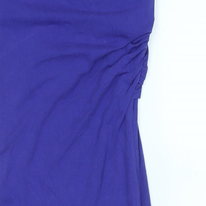 Carven Womens Purple Cotton Bodycon Size L Crew Neck - Logo