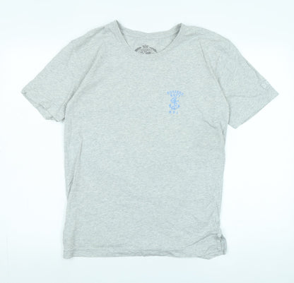 Pussers navy Mens Grey Cotton T-Shirt Size S Crew Neck - Logo
