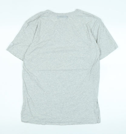 Pussers navy Mens Grey Cotton T-Shirt Size S Crew Neck - Logo