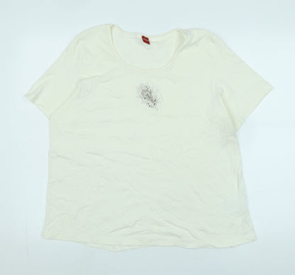 Womens UK Size M Olsen Ivory Basic T-Shirt