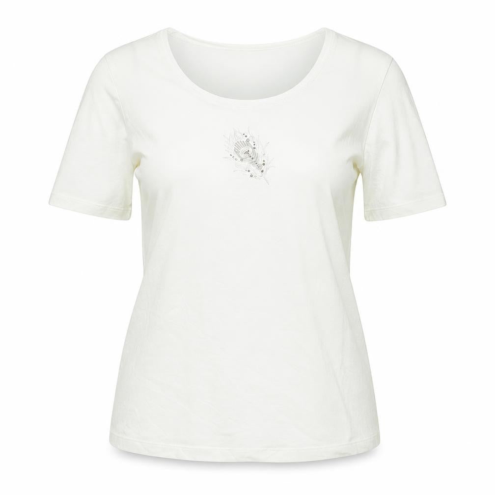 Womens UK Size M Olsen Ivory Basic T-Shirt