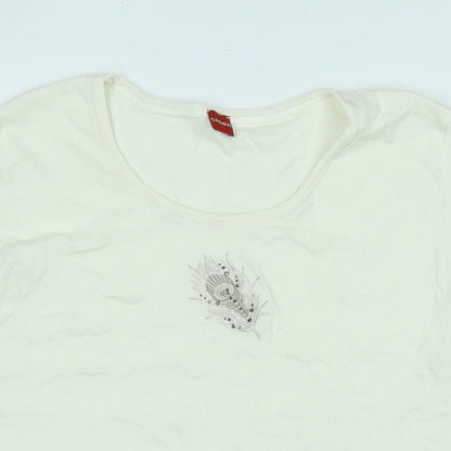 Womens UK Size M Olsen Ivory Basic T-Shirt