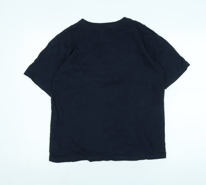 Donnay Boys Blue Cotton Basic T-Shirt Size 13-14 Years Crew Neck - Logo