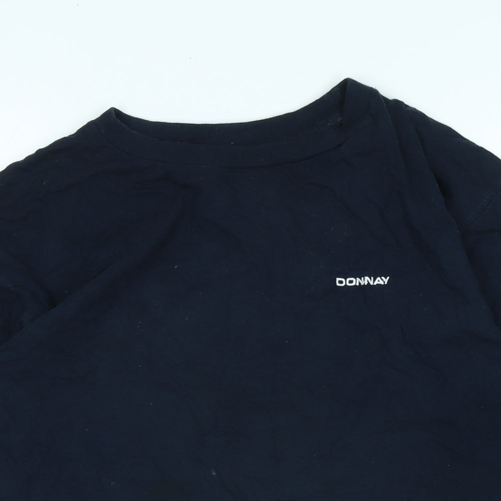 Donnay Boys Blue Cotton Basic T-Shirt Size 13-14 Years Crew Neck - Logo