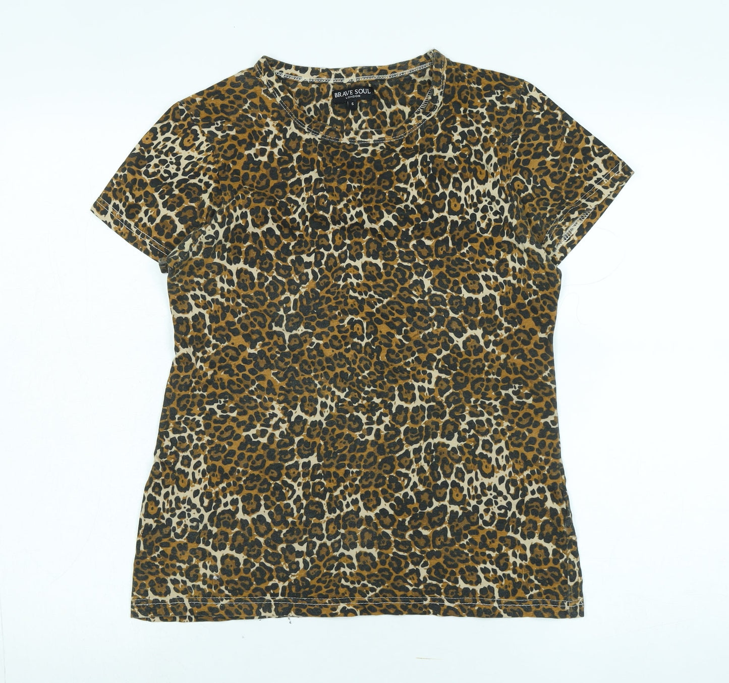 Womens UK Size S Brave Soul Multicoloured Basic T-Shirt