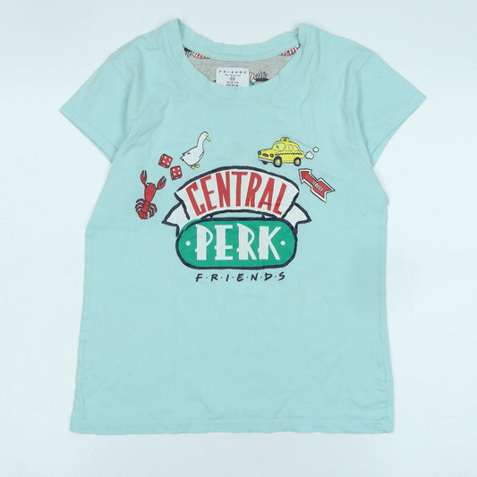 Womens UK Size XS Friends Blue Basic T-Shirt