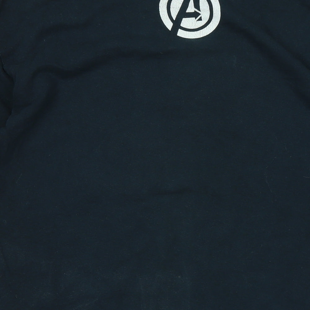 The Avengers Mens Black Cotton T-Shirt Size L Crew Neck - Logo - The Avengers