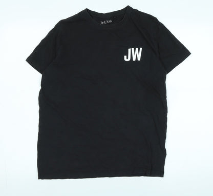 Jack Wills Mens Black Cotton T-Shirt Size S Crew Neck - Logo