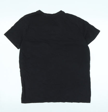Jack Wills Mens Black Cotton T-Shirt Size S Crew Neck - Logo