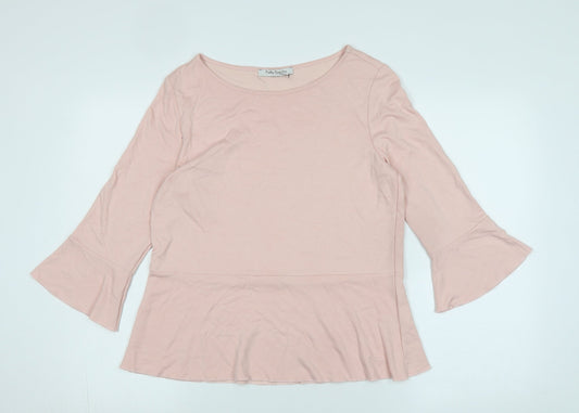 Betty Barclay Womens Pink Polyacrylate Fibre Basic Blouse Size 12 Scoop Neck - Logo