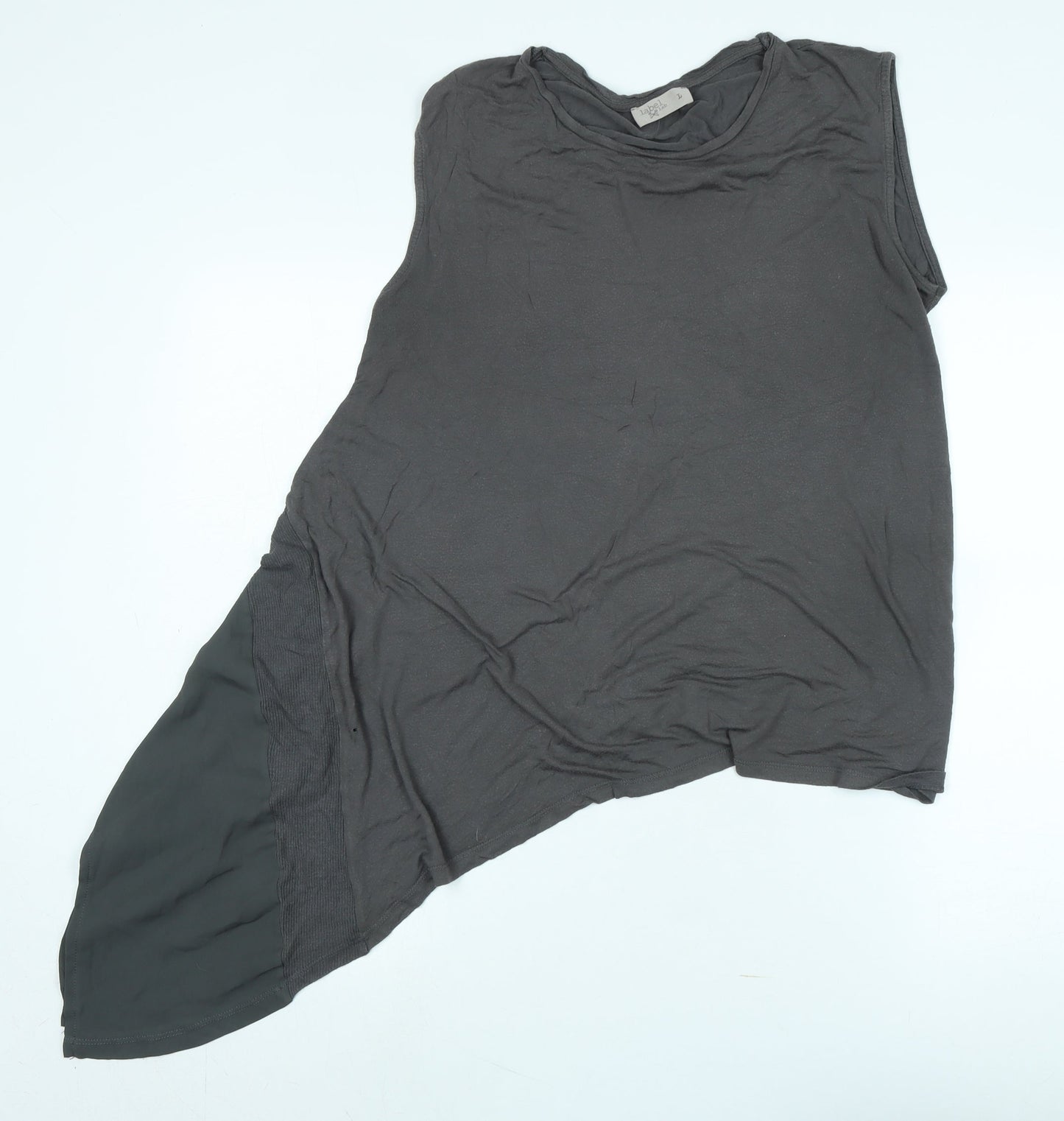 Womens UK Size L Label Lab Grey Tunic T-Shirt