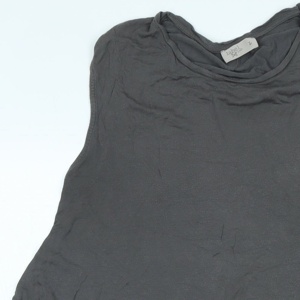 Womens UK Size L Label Lab Grey Tunic T-Shirt