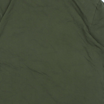 Blend Womens Green Cotton Basic T-Shirt Size L Scoop Neck - Logo