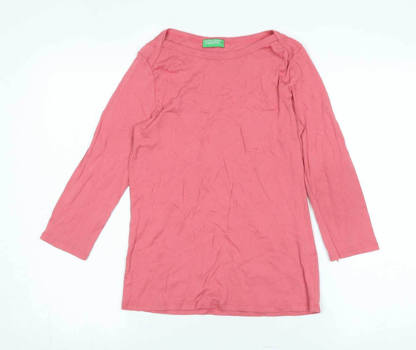Womens UK Size M United Colors of Benetton Pink Jersey T-Shirt