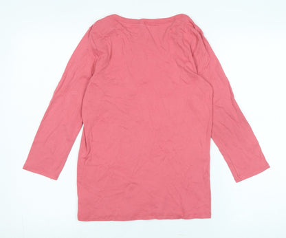 Womens UK Size M United Colors of Benetton Pink Jersey T-Shirt