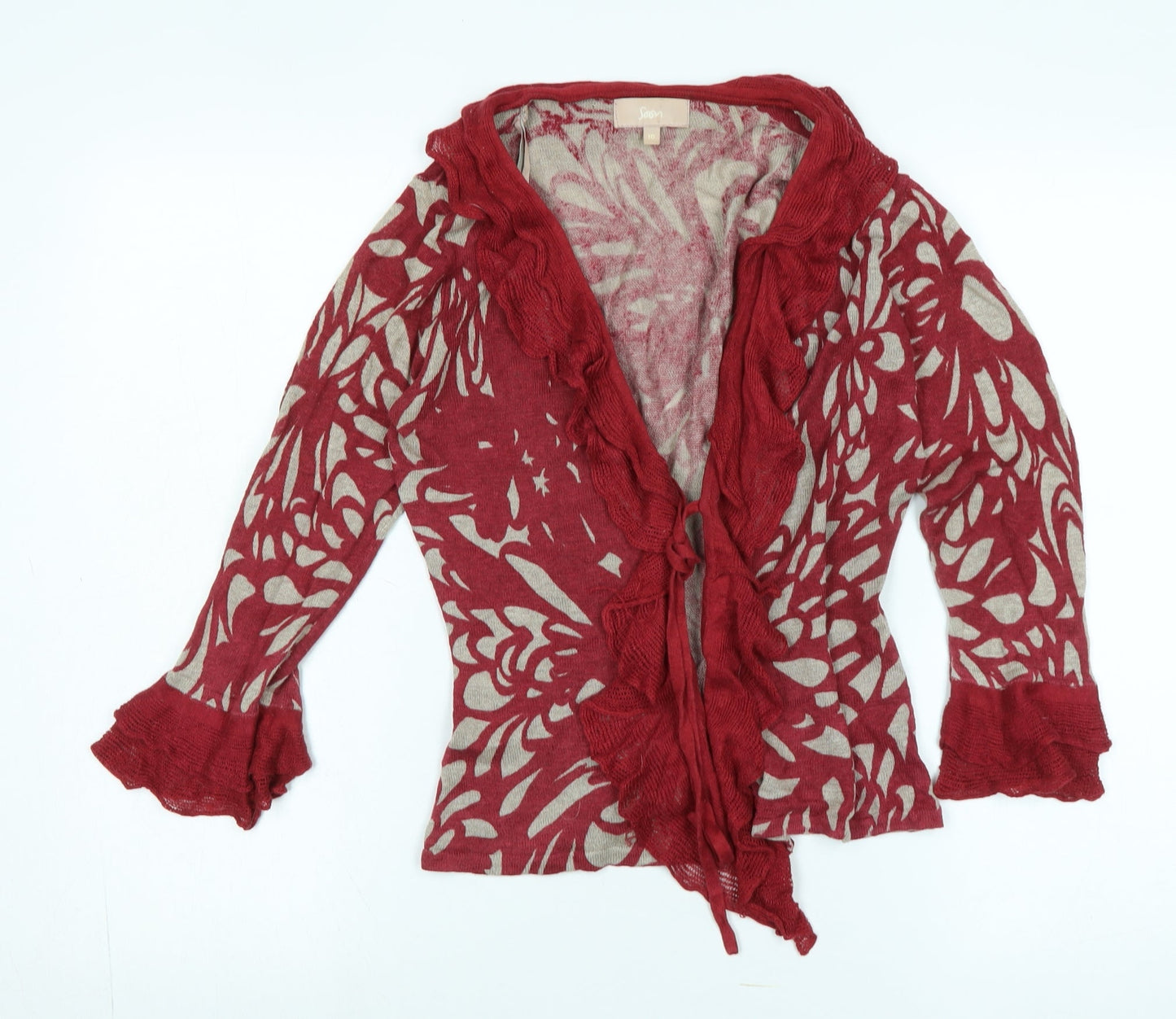 Womens UK Size 10 Soon Red Cardigan Jumper