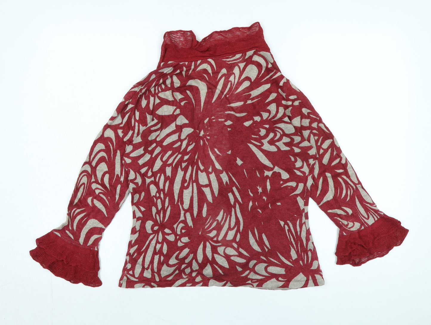 Womens UK Size 10 Soon Red Cardigan Jumper