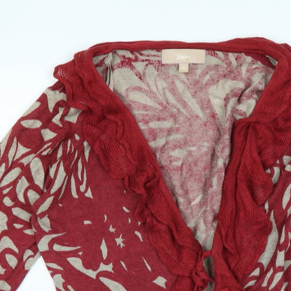 Womens UK Size 10 Soon Red Cardigan Jumper